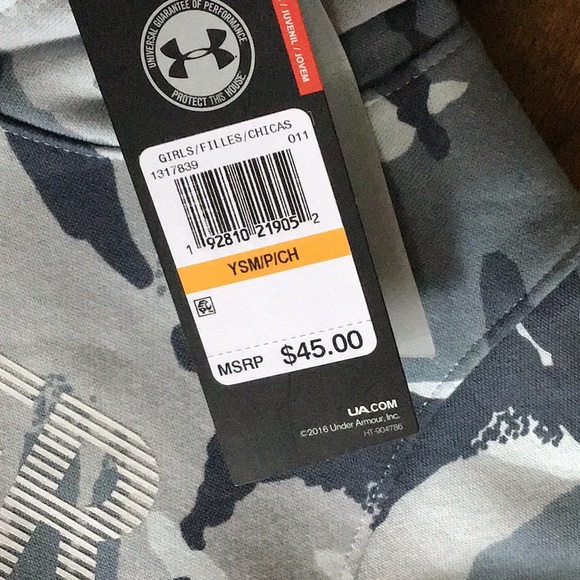 NWT!  Under Armour girls hoodie, size small - Picture 6 of 7